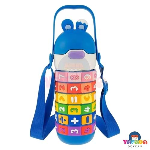 Vagonlife VGN-30031 430 ml Pipetli ve Boyun Askılı Mavi Çelik Termos Matara