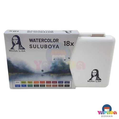 Südor Mona Lisa Profesyonel 18 Renk Tablet Sulu Boya Seti - Beyaz Plastik Kutu