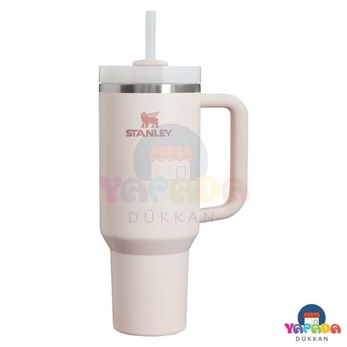 Stanley Quencher H2.O FlowState 10-13230-023 1,18 L 18/8 Çelik Açık Pembe (Rose Quartz) Kulplu Pipetli Termos Bardak