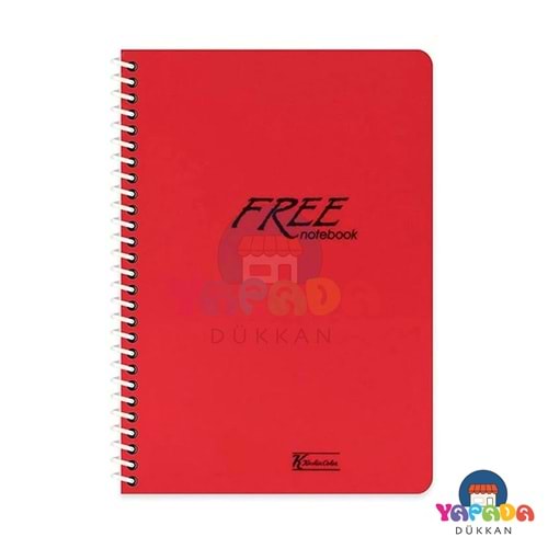 Keskin Color Free PP Kapak Spiralli A4 80 Yaprak Çizgisiz Defter Pastel Karma Renk 320420-99