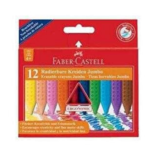 Faber-Castell Grip Wax Jumbo Mum Boya 12 Renk