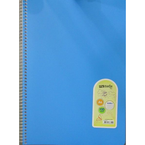 MyNote Flex PP Kapak Spiralli A4 100 Yaprak Kareli Defter Karma Renk 38100-K