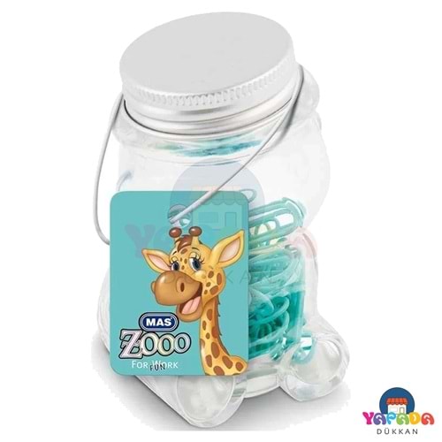 MAS Zooo 618 No:2 25 mm Turkuaz 140'lı Plastik Kaplı Ataş – Cam Kavanoz