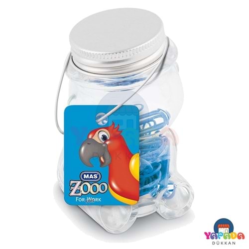 MAS Zooo 618 No:2 25 mm Mavi 140'lı Plastik Kaplı Ataş – Cam Kavanoz