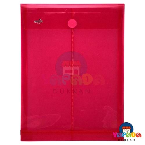 Umix U1122 A4 Üstten Kapaklı Çıtçıtlı Pembe Zarf Dosya