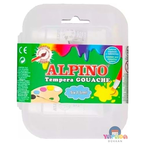 Alpino AQ-03 Tempera Gouache 5 Renk x 7,5 ml Guaj Boya Seti