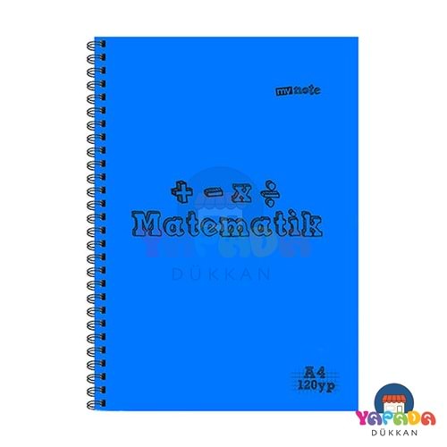 MyNote Matematik PP Kapak Spiralli A4 120 Yaprak Kareli Defter Karma Renk 8690345763894