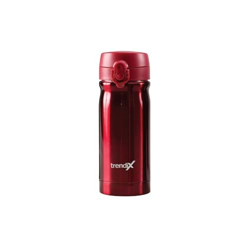 Trendix Çelik Su Matarası 350Ml Kırmızı (Termos Özellikli)