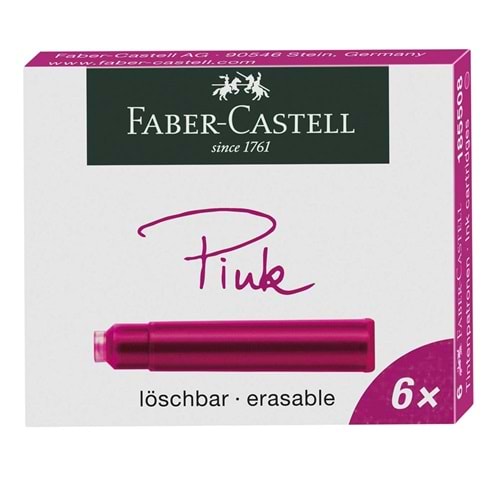 Faber - Castell Dolma Kalem Kartuşu Pembe 6'Lı