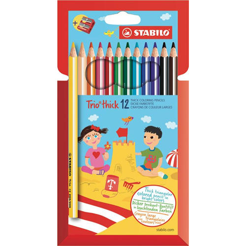 Stabilo Trio Thick 12'Li + Kalemtıraş Hartung