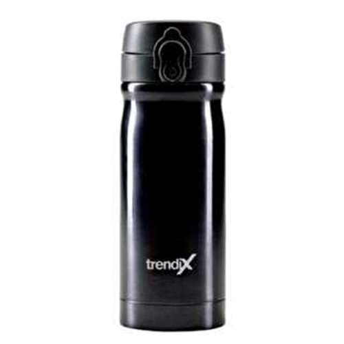 Trendix Çelik Su Matarası 350Ml Siyah (Termos Özellikli)
