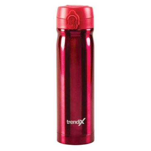 Trendix Çelik Su Matarası 500Ml Kırmızı (Termos Özellikli)
