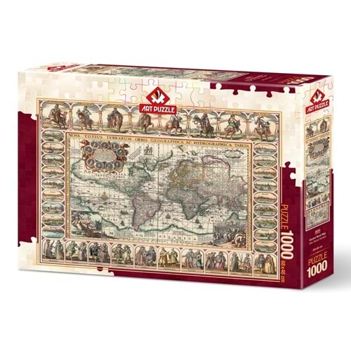 Art Puzzle Eski Dünya Haritası 1000 Parça