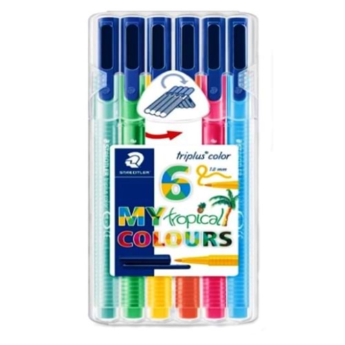 Staedtler Triplus Color Üçgen Keçeli Kalem Tropikal Renkler 323 Sb6Cs4