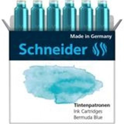 Schneider Tintenpatronen 6'Lı Bermuda Mavi Dolma Kalem Kartuşu 166107