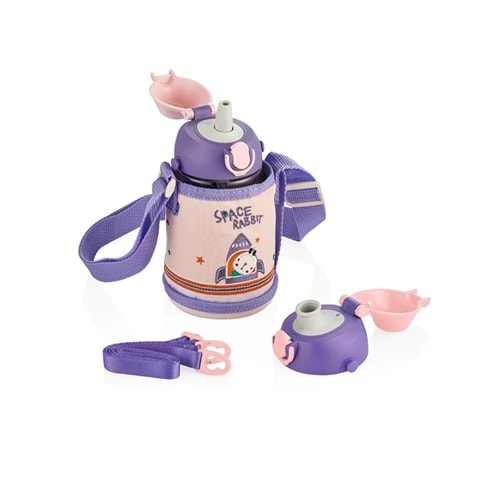Vagonlife Uzspace 480 Ml Kılıflı Yedek Kapaklı Tritan Su Matarası Kırmızı-Yeşil Vgn-2011