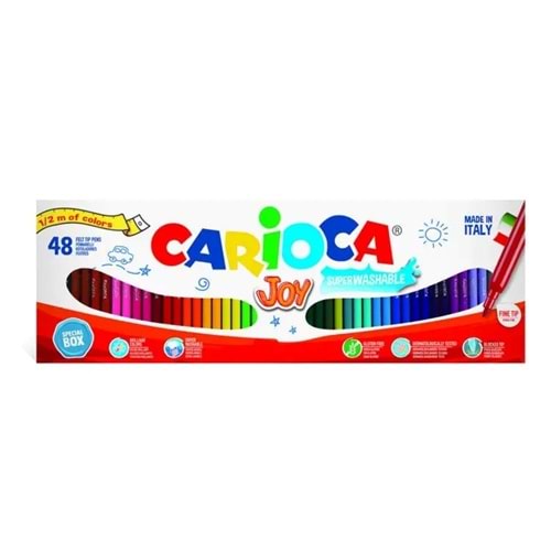Carioca Joy Süper Yıkanabilir Keçeli Boya Kalemi 48'li (1/2 Metre)