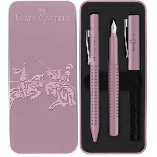 Faber - Castell Grip 2010 Dolma Kalem Tükenmez Kalem Set Gül