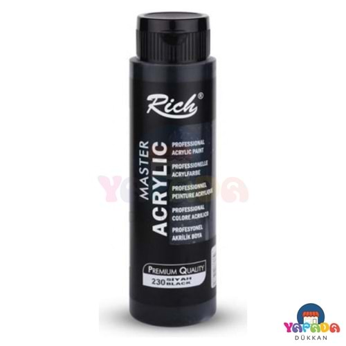 Rich Master 01988 500 ml Siyah Su Bazlı Akrilik Boya