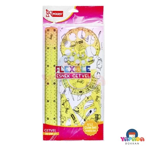 Mikro FL-05 30 cm Esnek Cetvel Seti 5 Parça