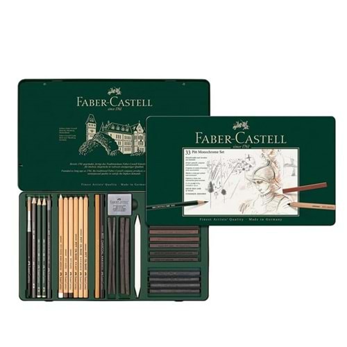 Faber - Castell Boya Kalemi 33 Kalem Pitt M.Chrome Seti