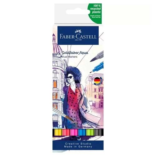 Faber Castell Goldfaber Aqua Çift Uç Markör 6lı Dual Markers