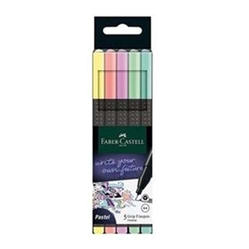 Faber - Castell Grip Finepen 0.4 mm Pastel 5li