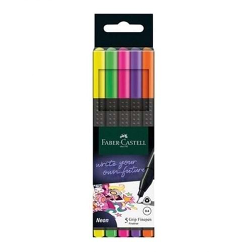 Faber - Castell Grip Finepen 0.4 mm Neon 5 Lİ