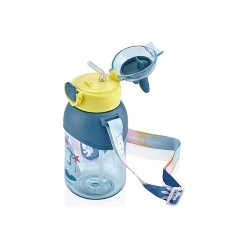 Vagonlife 650Ml Lacivert Boyun Askılı Pipetli Kilitli Kapak Su Matarası Karma Vgn-2108