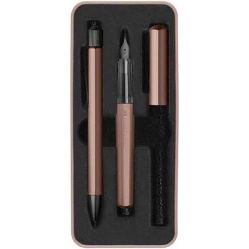 Faber-Castell Hexo Dolma ve Tükenmez Kalem Set Bronz