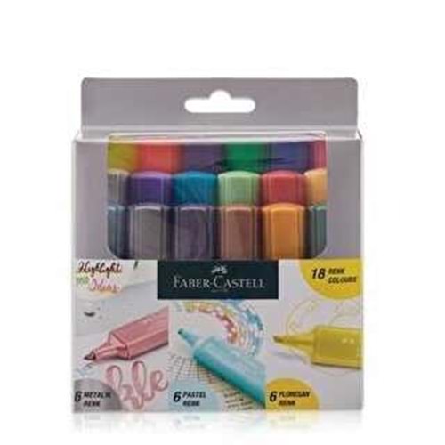 Faber - Castell Texliner 46 İşaretleme Kalemi 18 Renk