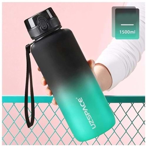 Uzspace 1500 Ml Tritan Su Matarası 3056 Black - Green