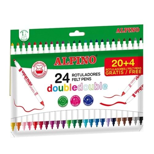 Alpino Keçeli Kalem Çift Yönlü Fırça Uçlu 24lü AR002058