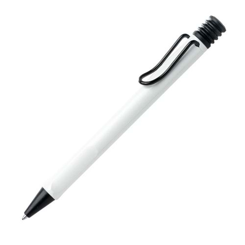 Lamy Safari Özel Üretim Tükenmez Kalem Siyah Renk Klips Beyaz