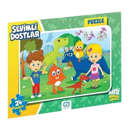 CA Puzzle 24 Parça Sevimli Dostlar Zeminli Puzzle