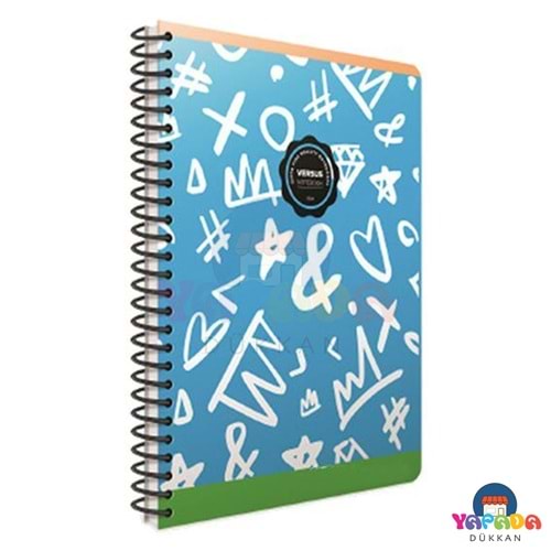 Gıpta Versus 3-4861000-2011 A4 80 Yaprak Kareli Karton Kapak Spiralli Defter