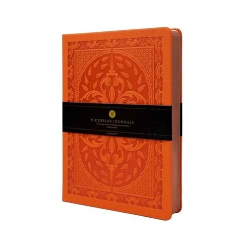Victoria's Journals Vintage Old Book Defter 14x20 cm 80 gr 160 Yaprak Çizgili Turuncu