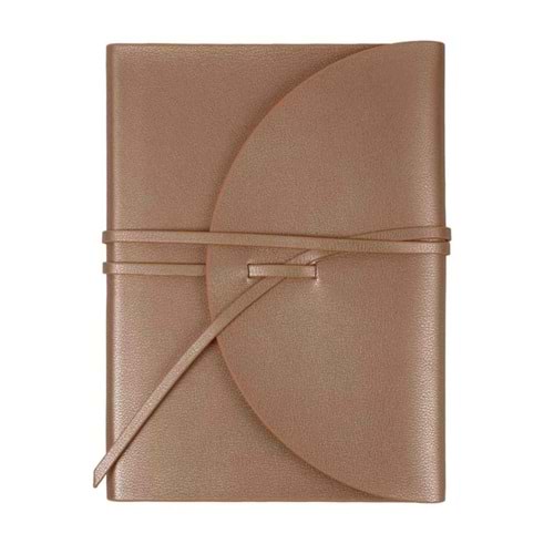 Victoria's Journals Pella Vegan Deri Esnek Kapaklı Dolma Kaleme Uygun Çizgili Not Defteri 15x21cm A5 Rose Gold