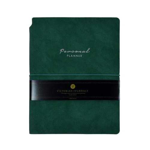 Victoria's Journals Kuka Personal Planner Defter A5 80 gr. 96 yp. Çizgili Yeşil