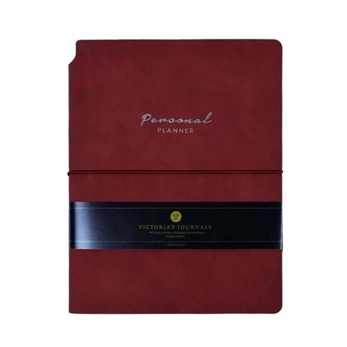 Victoria's Journals Kuka Personal Planner Defter A5 80 gr. 96 yp. Çizgili Kırmızı