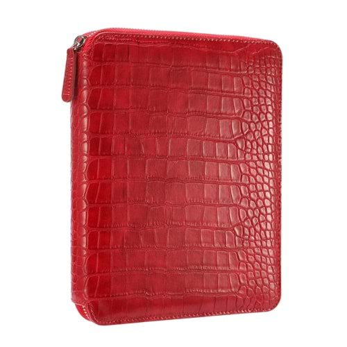 Victoria's Journals Croco Zipper Folder Organizer-Defter 14.8x21 cm 120 gr. 80 yp.Nkt . Kırmızı