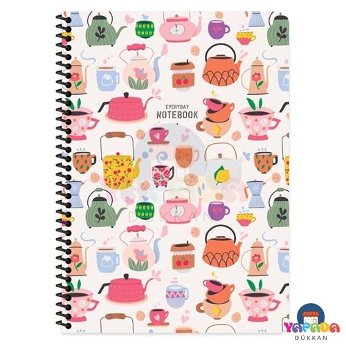 Keskin Color Coffee A4 80 Yaprak Kareli Karton Kapak Spiralli Defter
