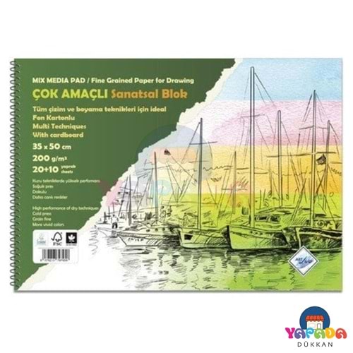 Art Liva SD-405 35 x 50 cm 200 g Fon Kartonlu Resim Defteri