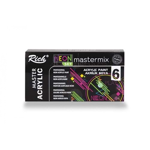 Rich Mastermix Akrilik Boya 60cc 6lı Set Neon Renkler
