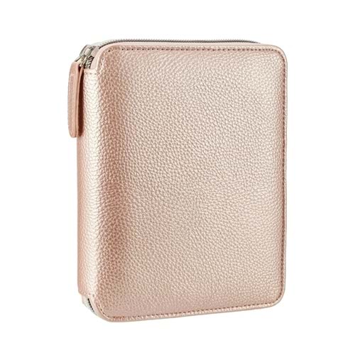 Victoria's Journals Zipper Folder Journal Rose Gold 10.5x14.8