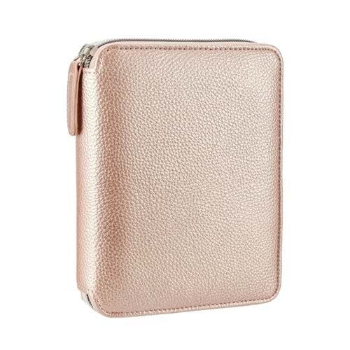 Victoria's Journals Buffalo Zipper Folder Organizer Rose Gold 14.8x21cm