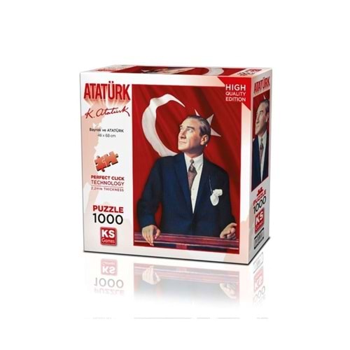 Ks Games 1000 Parça Atatürk Ve Türk Bayrağı Puzzle