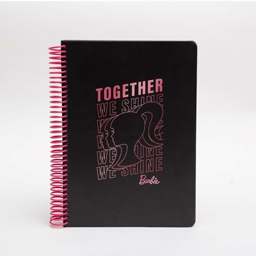 Space License Barbie Together We Shine Spiralli Siyah Butik Defter Noktalı 96 Yaprak