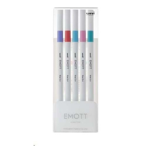 Uni Emott 0.4 Fine Akrilik Uçlu Kalem 5Li Şeker Renk