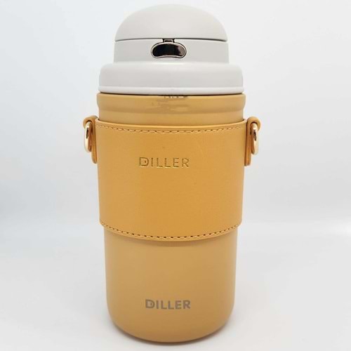 VagonLife Diller 580 ml Sarı Taşıma Askılı Çelik Termos Matara Vgn-8990